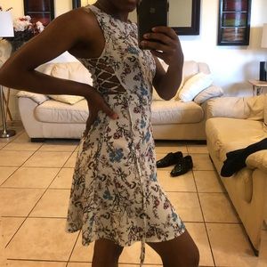 Flower side tie dress